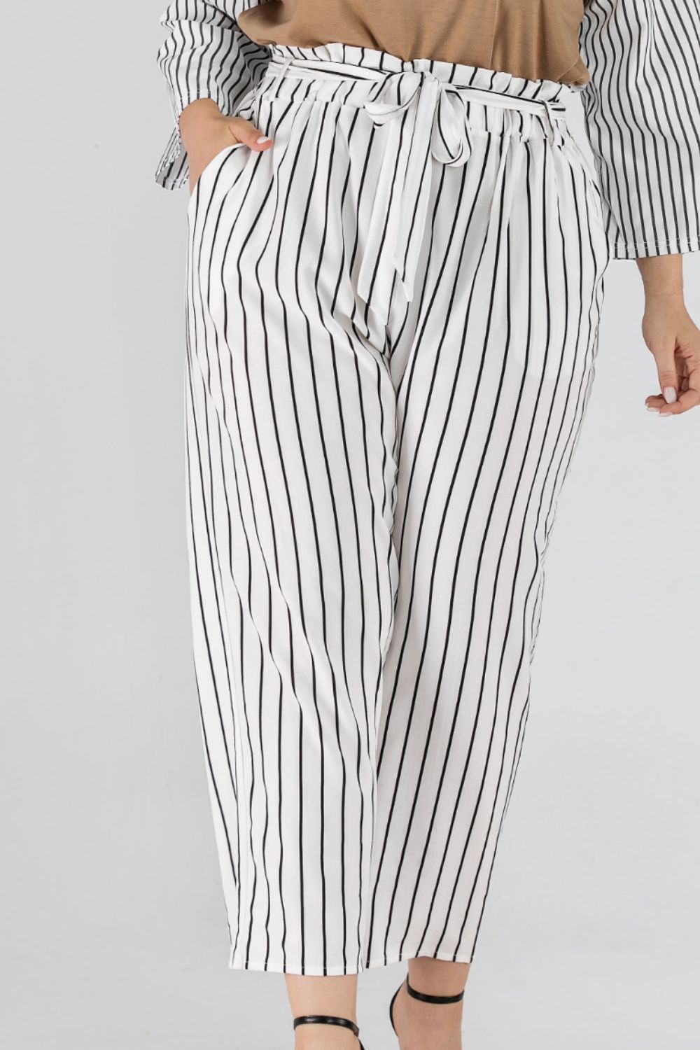 Full Size Striped Waist Cropped Pants - Bottoms - Pants - 3 - 2024
