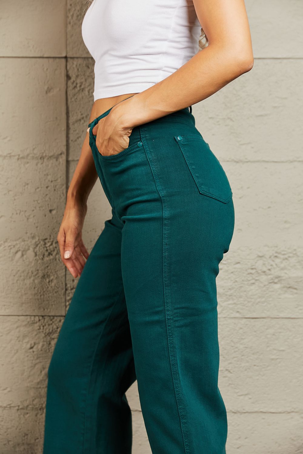 Full Size Tummy Control High Waisted Cropped Wide Leg Jeans - Bottoms - Pants - 11 - 2024