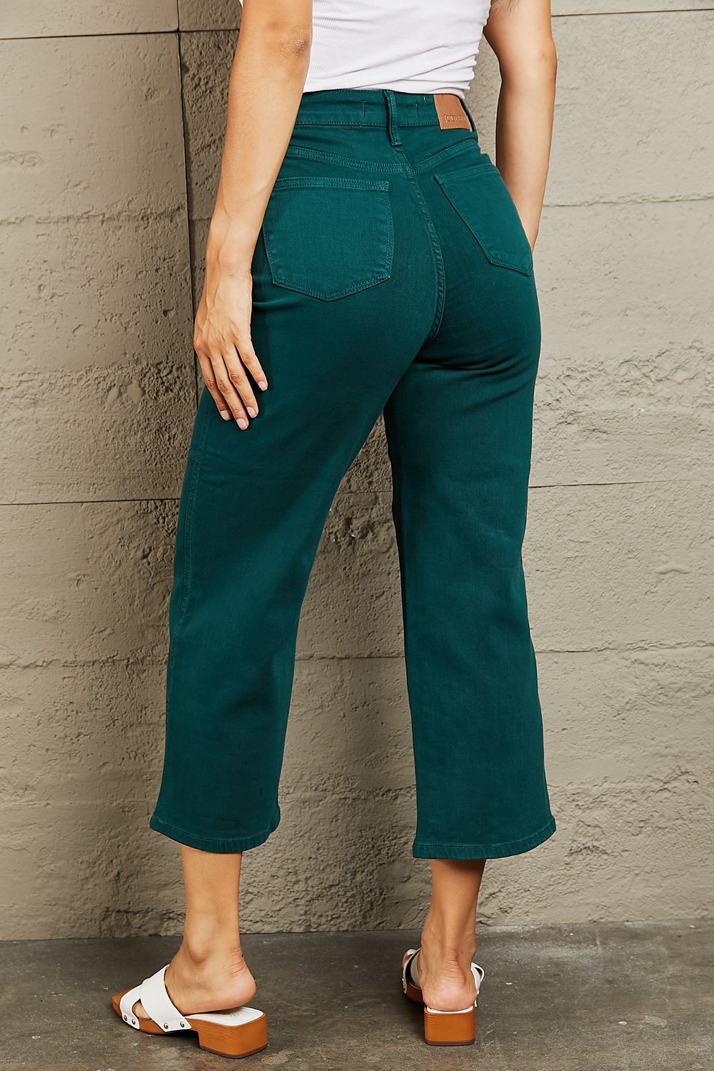 Full Size Tummy Control High Waisted Cropped Wide Leg Jeans - Bottoms - Pants - 9 - 2024
