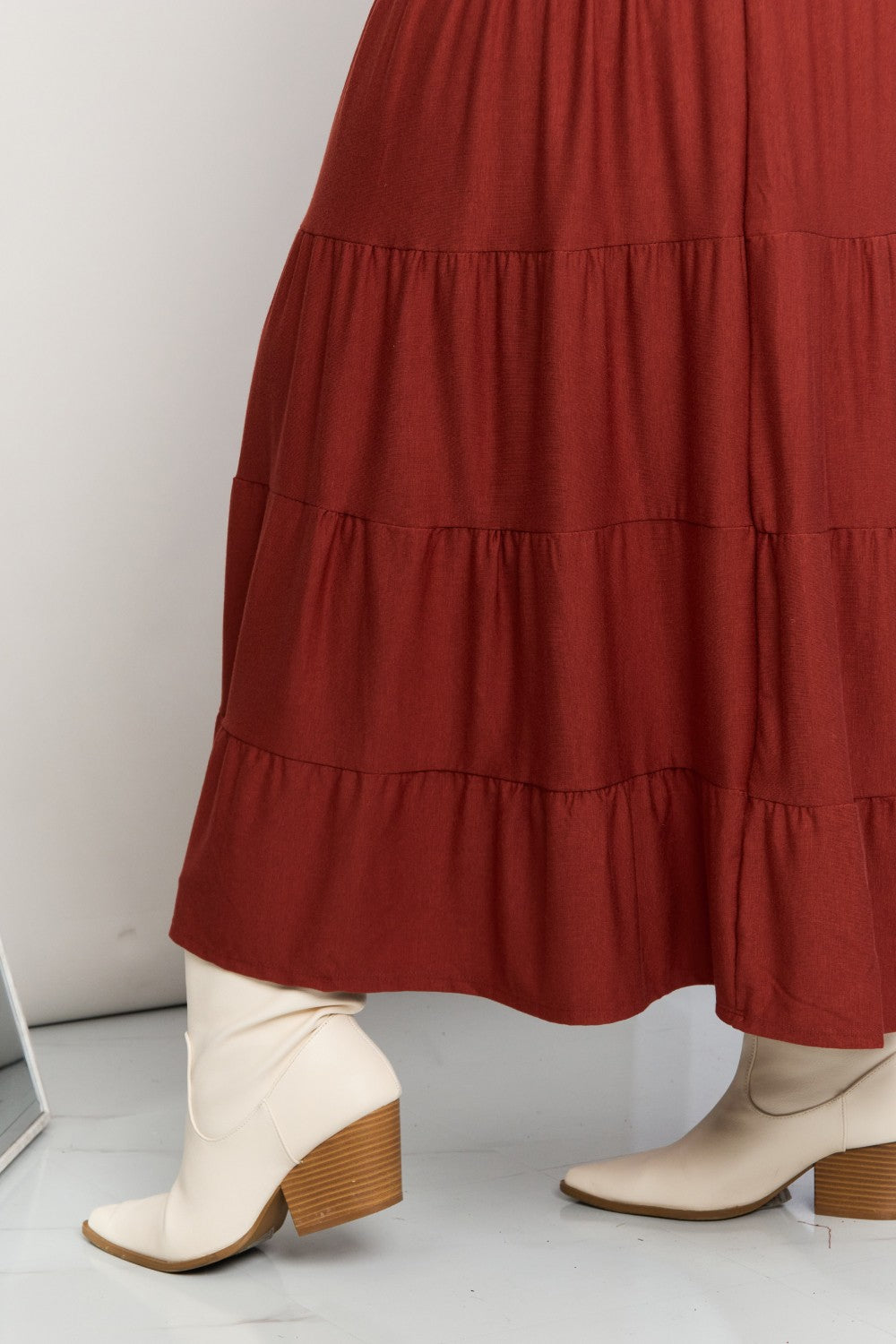 Full Size Wide Waistband Tiered Midi Skirt - Bottoms - Skirts - 10 - 2024