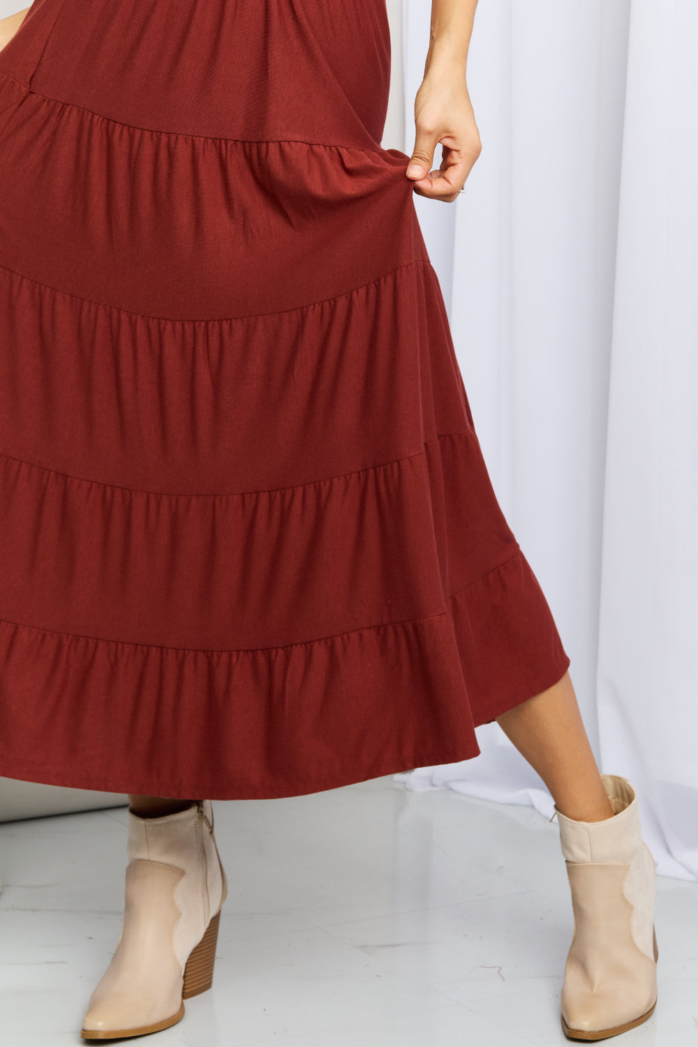 Full Size Wide Waistband Tiered Midi Skirt - Bottoms - Skirts - 6 - 2024
