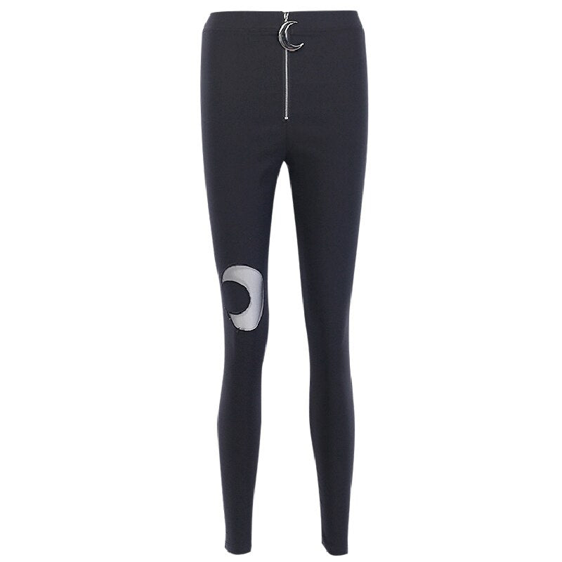 Gothic Crescent Moon Cutout Pants - Black / M - Bottoms - Pants - 18 - 2024