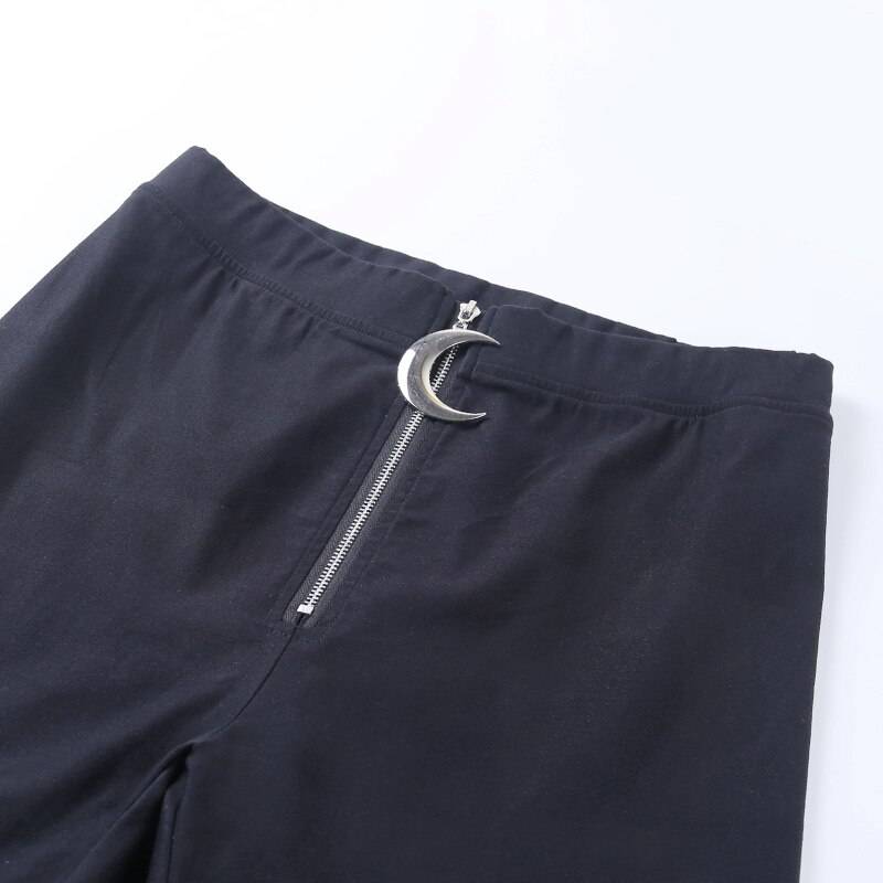 Gothic Crescent Moon Cutout Pants - Bottoms - Pants - 13 - 2024