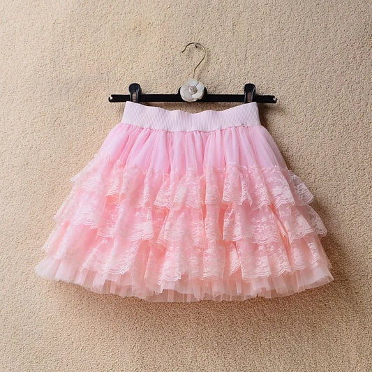 Gothic Lace Tutu Skirt - Sexy Black Mesh Detail Mini Petticoat - Pink Skirt / S - Bottoms - Skirts - 7 - 2024