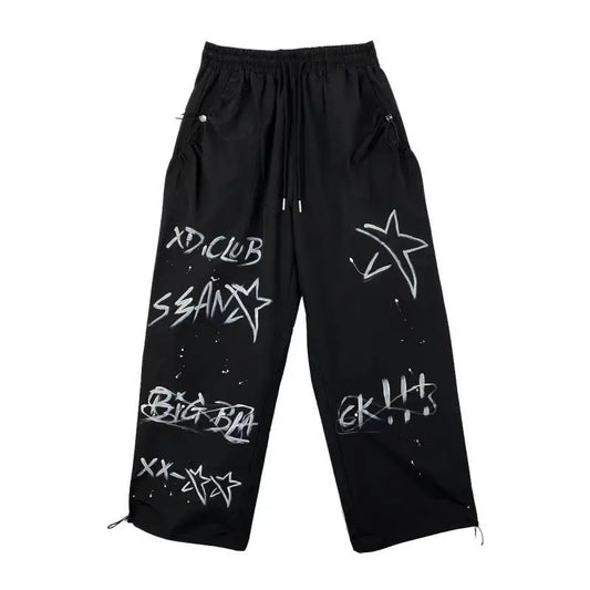 Gothic Punk Harajuku Graffiti Print Sweatpants - Black / S - Bottoms - Pants - 7 - 2024