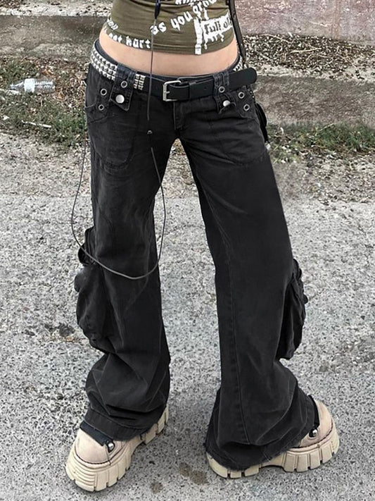 Grunge Streetwear Cargo Pants - Black / L - Bottoms - Shirts & Tops - 18 - 2024