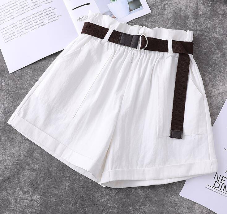 Harajuku Belted Shorts - White / M - Bottoms - Shirts & Tops - 18 - 2024