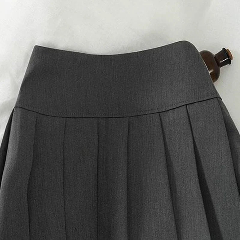 Harajuku Double Belt Pleated Tennis Skirt (Grey/Black) - Bottoms - Skirts - 3 - 2024