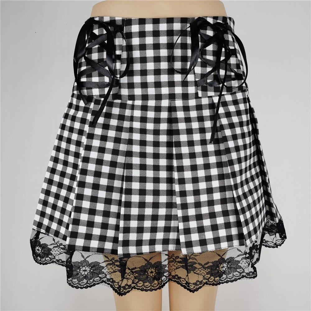 Harajuku Punk Skirts - Multiple Options - Black/White Checkered / S - Bottoms - Clothing - 54 - 2024
