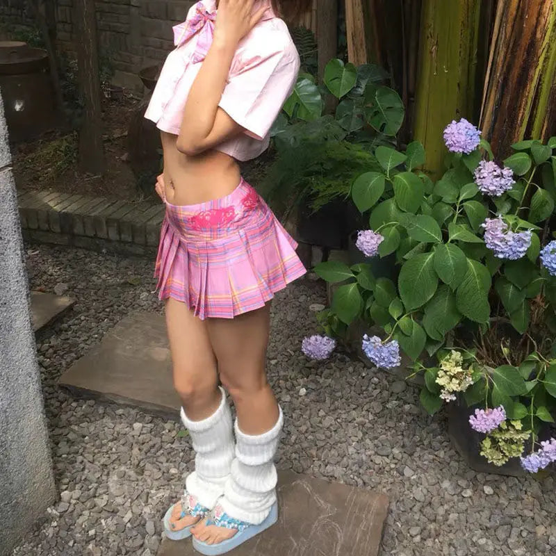 Harajuku Y2K Aesthetic Tartan Hot Pink Plaid Skirt - Bottoms - Skirts - 4 - 2024
