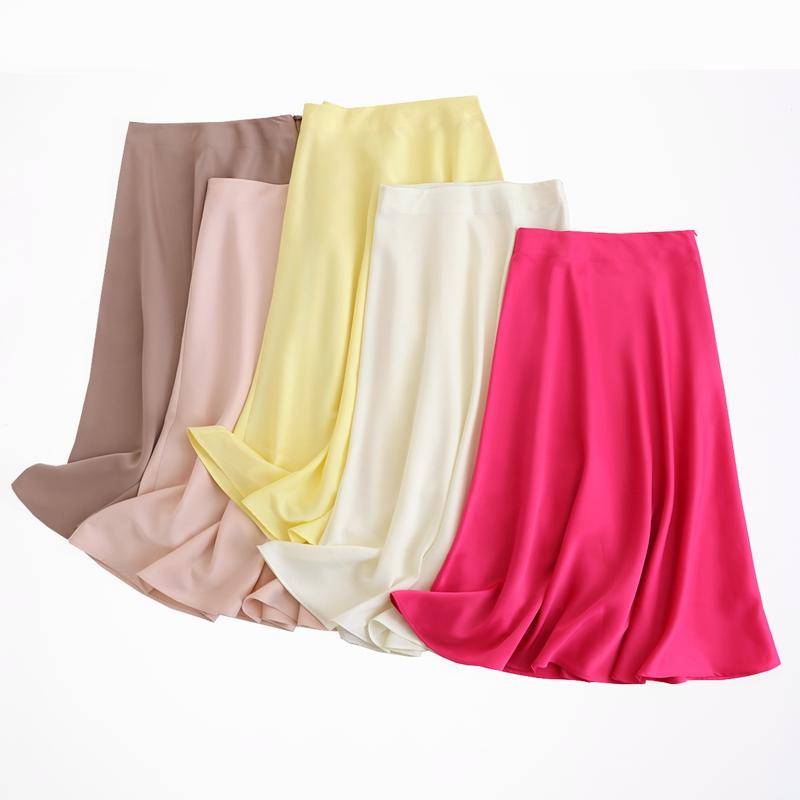 High-rise A-line Satin Skirt - Bottoms - Clothing - 8 - 2024