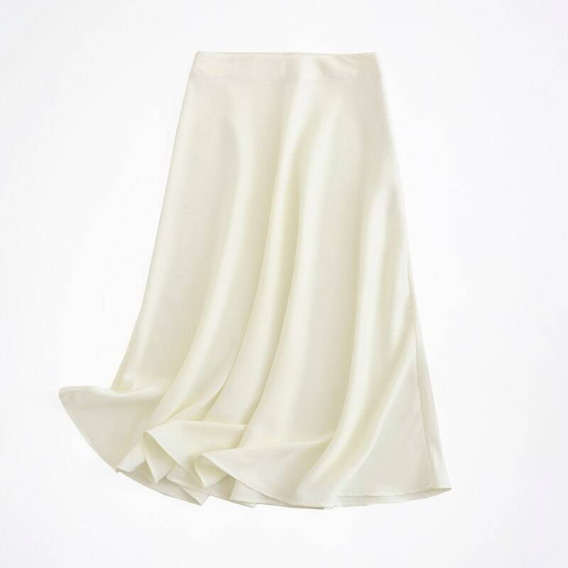 High-rise A-line Satin Skirt - White / L - Bottoms - Clothing - 18 - 2024