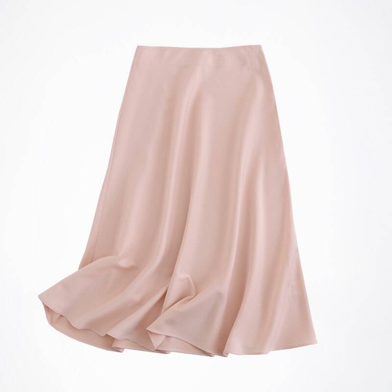 High-rise A-line Satin Skirt - Pink / L - Bottoms - Clothing - 15 - 2024