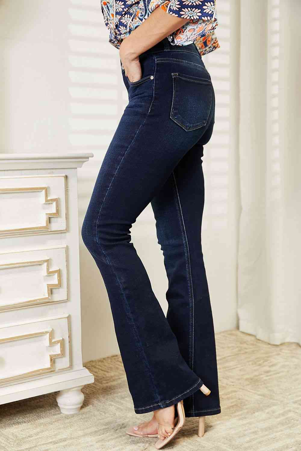 High Rise Wide Waistband Bootcut Jeans - Bottoms - Pants - 3 - 2024