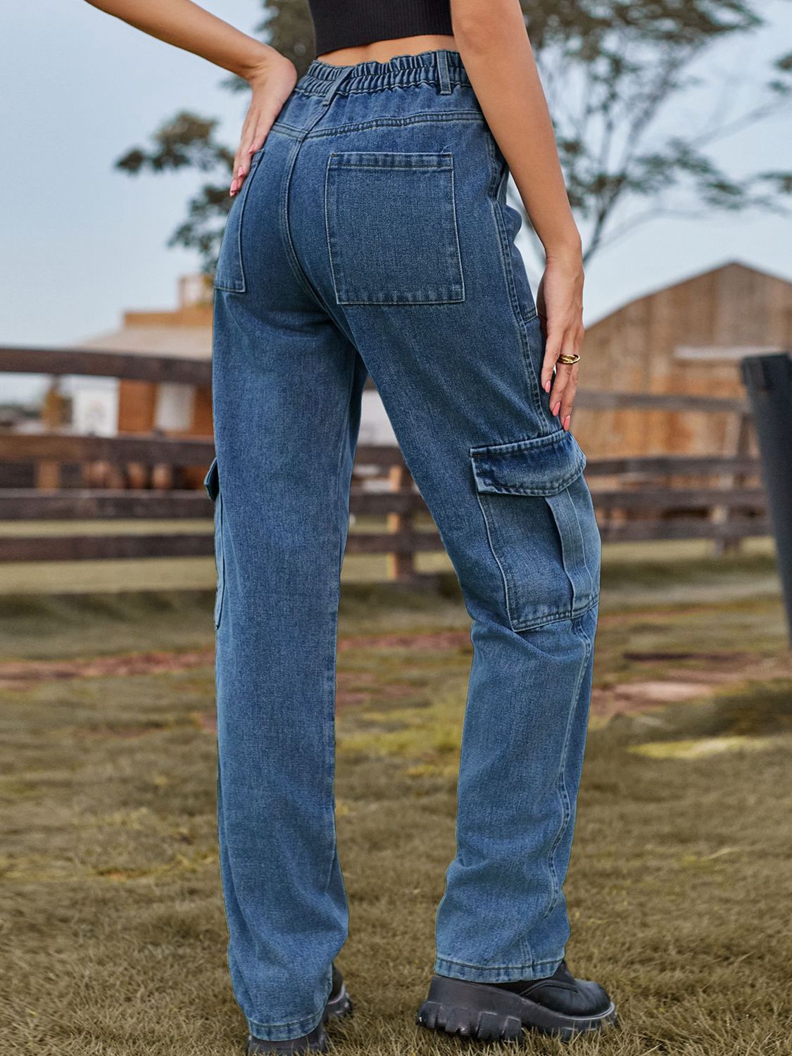 High Waist Cargo Jeans - Bottoms - Pants - 2 - 2024