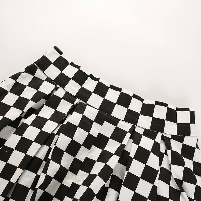 High Waist Checkerboard Skirt - Bottoms - Skirts - 13 - 2024
