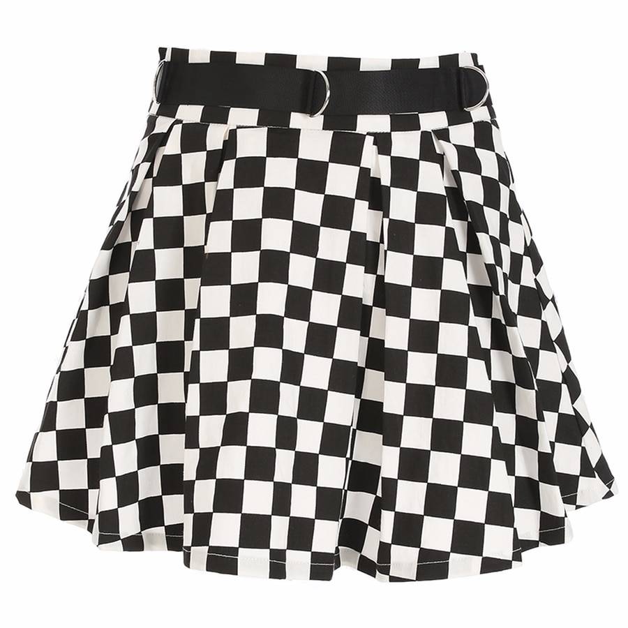 High Waist Checkerboard Skirt - Bottoms - Skirts - 3 - 2024