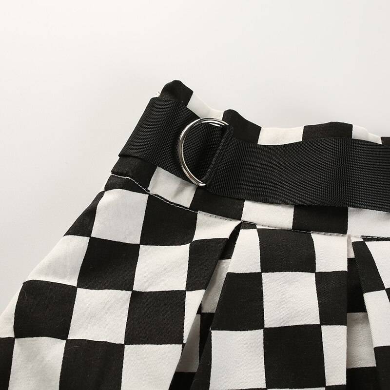 High Waist Checkerboard Skirt - Bottoms - Skirts - 14 - 2024