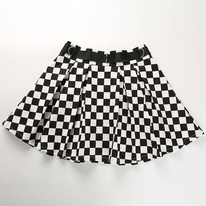 High Waist Checkerboard Skirt - Bottoms - Skirts - 11 - 2024