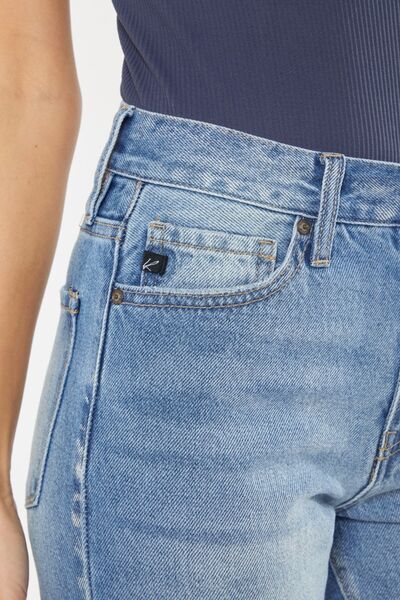High Waist Chewed Up Straight Mom Jeans - Bottoms - Pants - 11 - 2024
