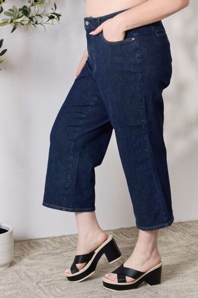 High Waist Cropped Wide Leg Jeans - Bottoms - Pants - 8 - 2024