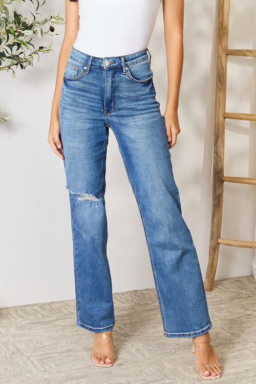 High Waist Distressed Jeans - Medium / 0(24) - Bottoms - Pants - 1 - 2024
