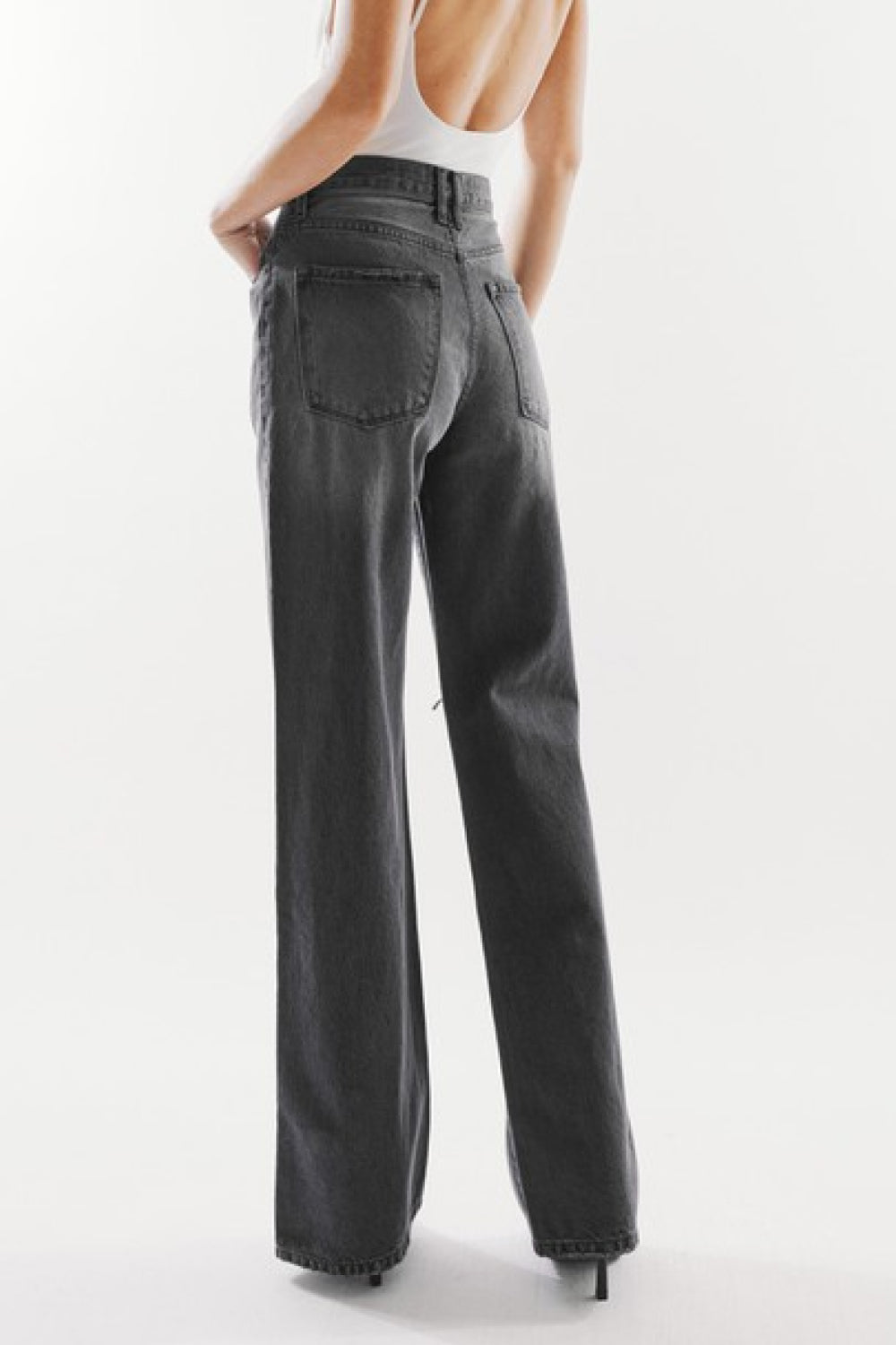 High Waist Distressed Knee Jeans - Bottoms - Pants - 2 - 2024