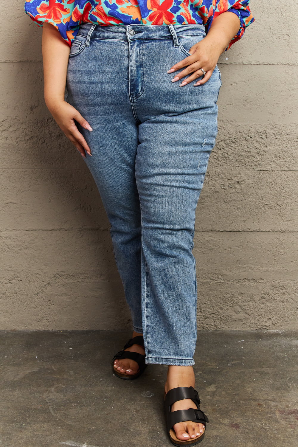 High Waist Distressed Slim Jeans - Bottoms - Pants - 8 - 2024