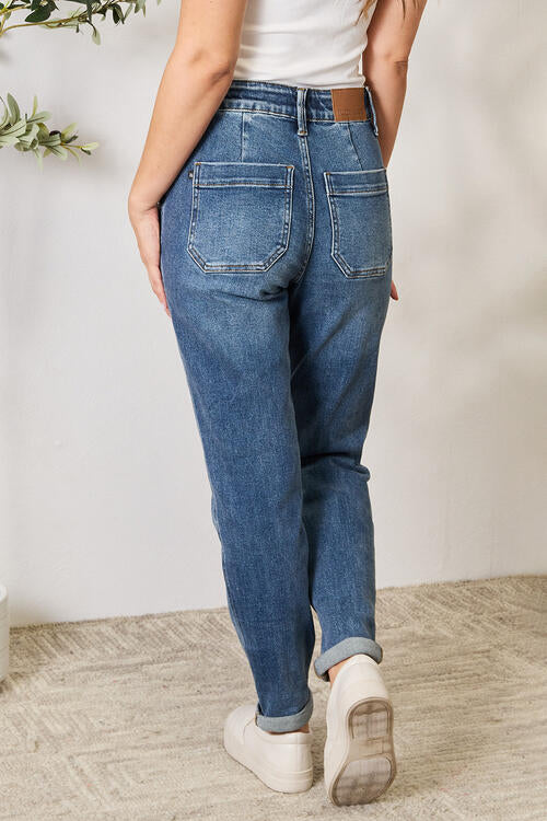 High Waist Drawstring Denim Jeans - Bottoms - Pants - 3 - 2024