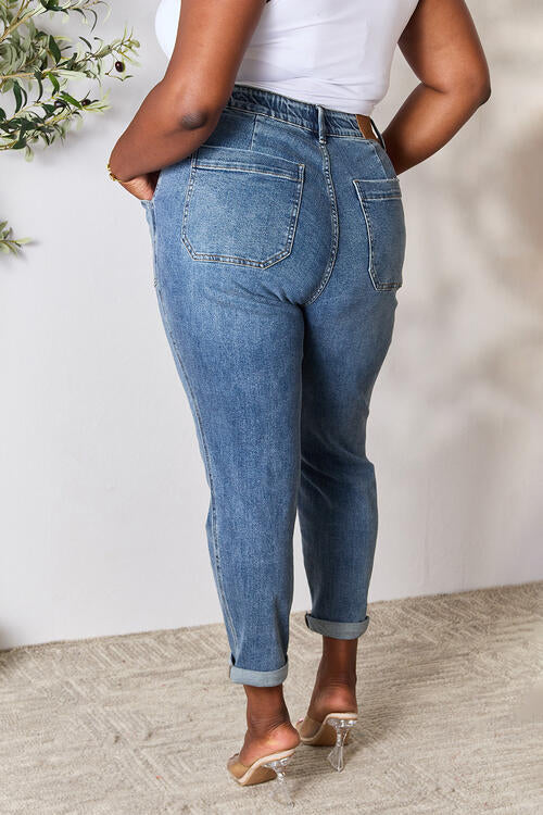 High Waist Drawstring Denim Jeans - Bottoms - Pants - 7 - 2024