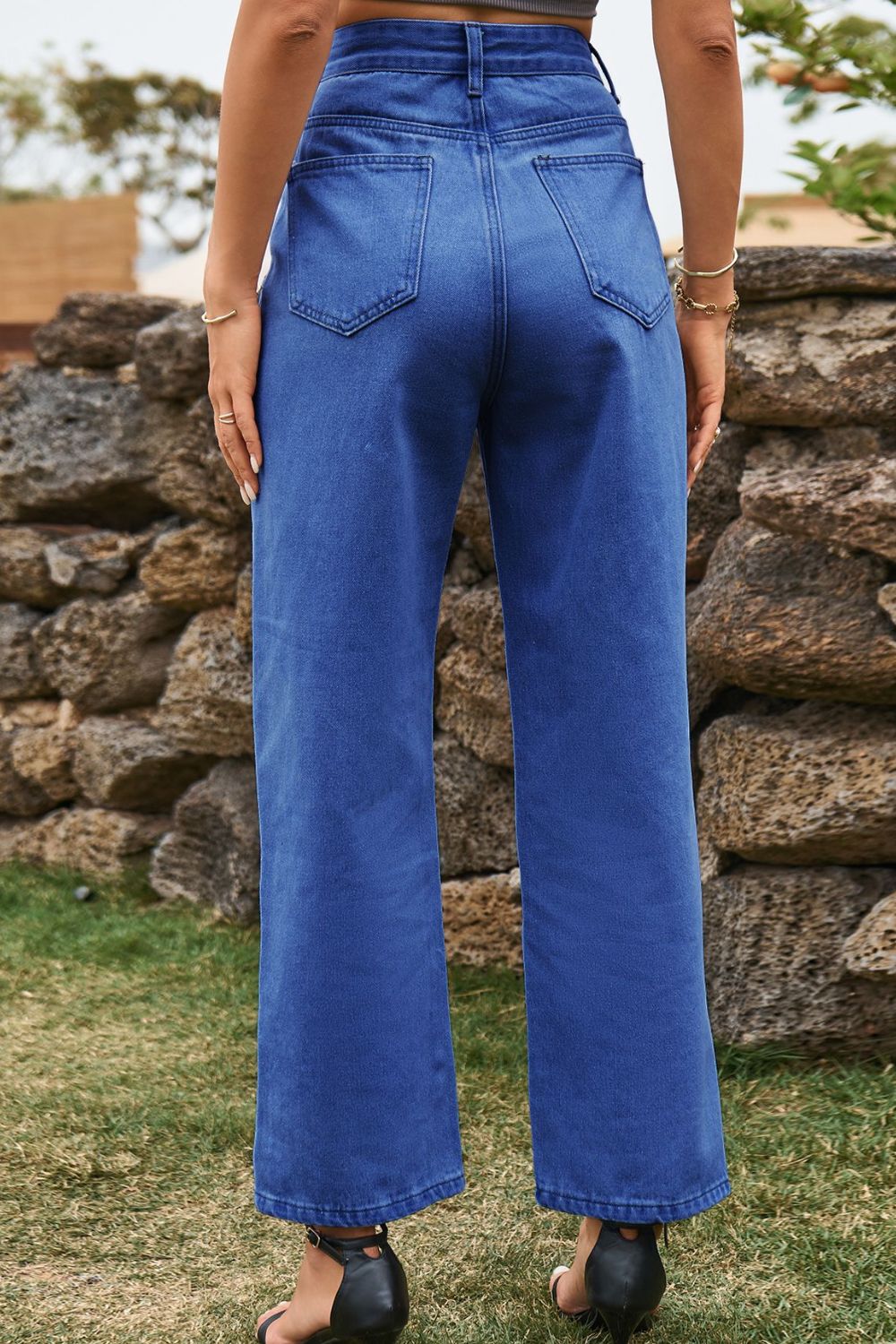 High Waist Loose Fit Ankle Slit Jeans - Bottoms - Pants - 6 - 2024