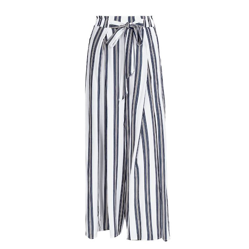 High Waist Loose Striped Pants - White / L - Bottoms - Skirts - 2 - 2024