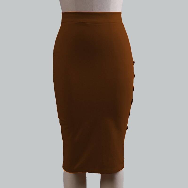 High Waist Pencil Skirt - Brown / 5XL - Bottoms - Clothing - 10 - 2024