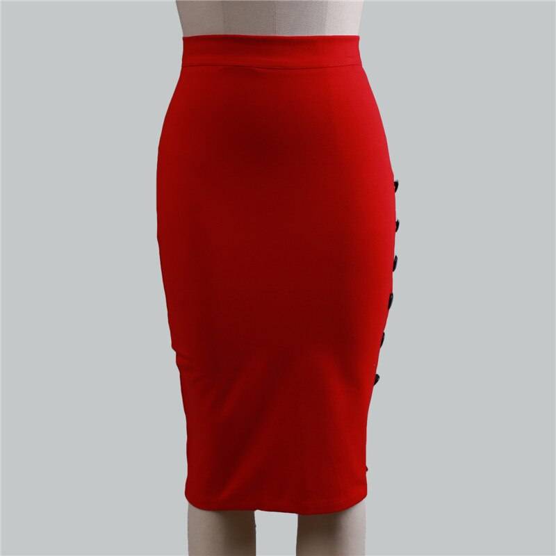 High Waist Pencil Skirt - Red / 5XL - Bottoms - Clothing - 12 - 2024