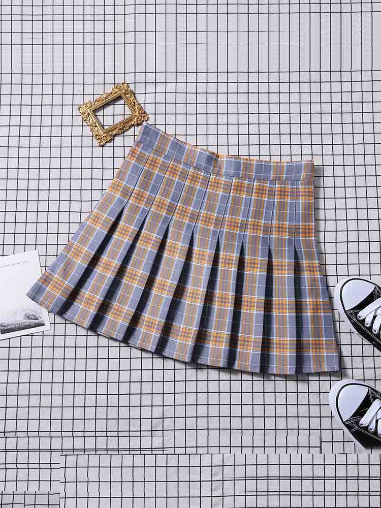 High Waist Pleated A-line Skorts - Violet / S - Bottoms - Skirts - 11 - 2024