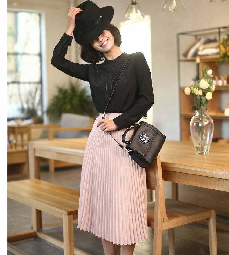 High Waist Pleated Length Elastic Skirt - Bottoms - Clothing - 8 - 2024