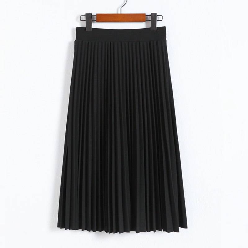 High Waist Pleated Length Elastic Skirt - Bottoms - Clothing - 4 - 2024