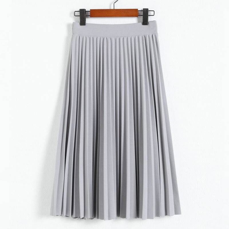 High Waist Pleated Length Elastic Skirt - Bottoms - Clothing - 3 - 2024