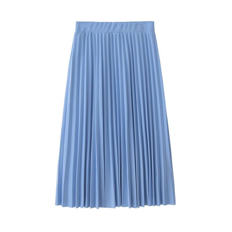 High Waist Pleated Length Elastic Skirt - Blue / One Size - Bottoms - Clothing - 20 - 2024