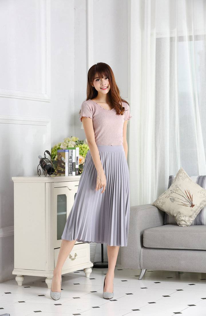 High Waist Pleated Length Elastic Skirt - Bottoms - Clothing - 10 - 2024