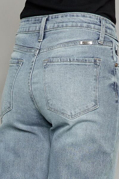 High Waist Raw Hem Cropped Wide Leg Jeans - Bottoms - Pants - 9 - 2024