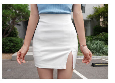 High Waist Slit Skirt - White / S - Bottoms - Skirts - 4 - 2024