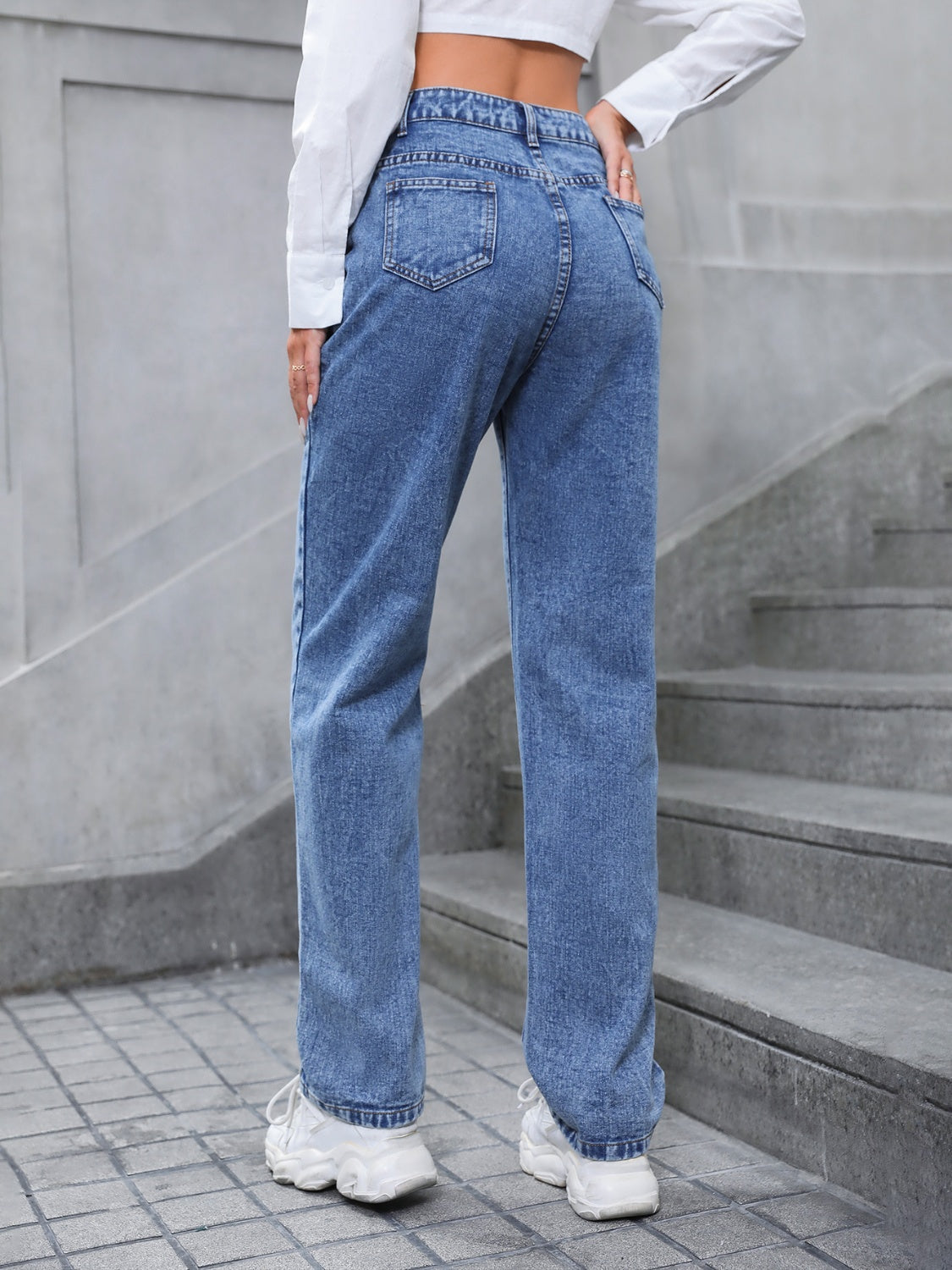High Waist Straight Leg Jeans - Bottoms - Pants - 2 - 2024