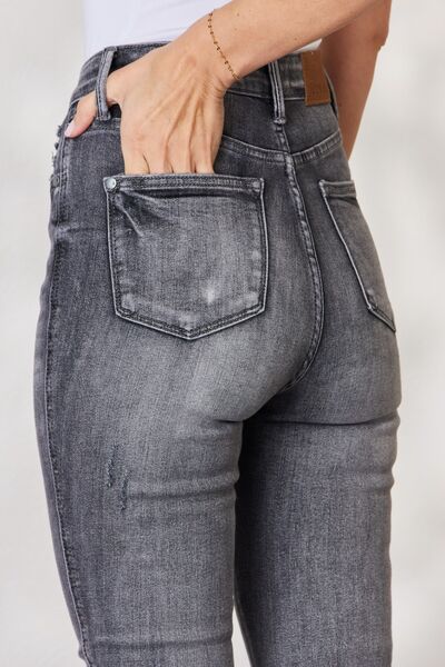 High Waist Tummy Control Release Hem Skinny Jeans - Bottoms - Pants - 7 - 2024