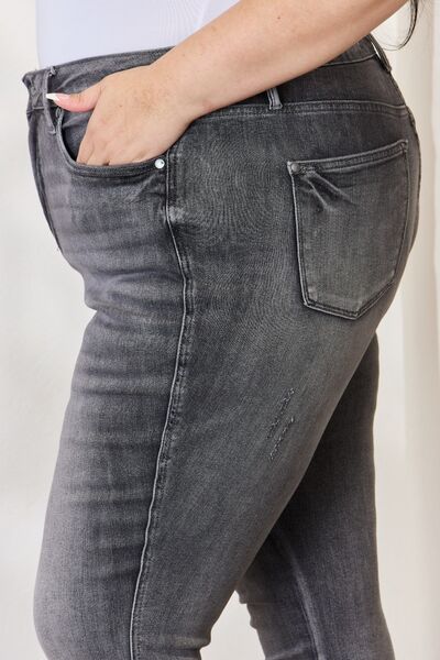 High Waist Tummy Control Release Hem Skinny Jeans - Bottoms - Pants - 14 - 2024