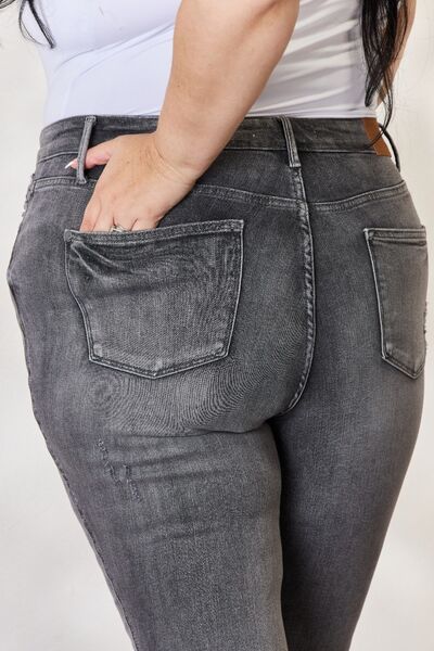 High Waist Tummy Control Release Hem Skinny Jeans - Bottoms - Pants - 13 - 2024
