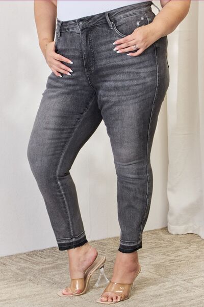High Waist Tummy Control Release Hem Skinny Jeans - Bottoms - Pants - 9 - 2024