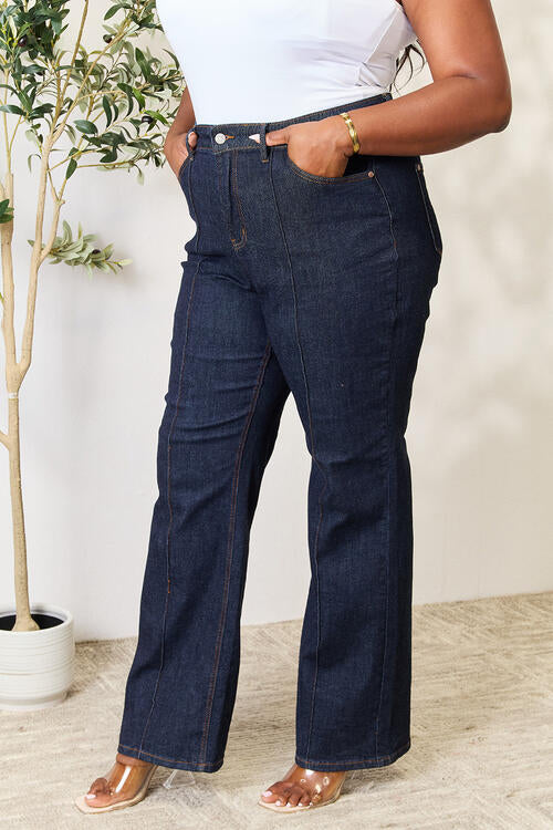 High Waist Wide Leg Jeans - Kawaii Stop - Chic Look, Comfortable Fit, Confidence Booster, Elegant Silhouette, Everyday Elegance, Fashion Forward, Fashion Upgrade, Fashionista's Choice, High Waist Wide Leg Jeans, Judy Blue, Must-Have Trousers, Polished Fashion, Premium Quality Pants, Ship from USA, Sophisticated Style, Statement Belt, Stylish Ensemble, Timeless Sophistication, Versatile Wardrobe, Wide Leg Design, Wide Leg Fashion, Women's Pants