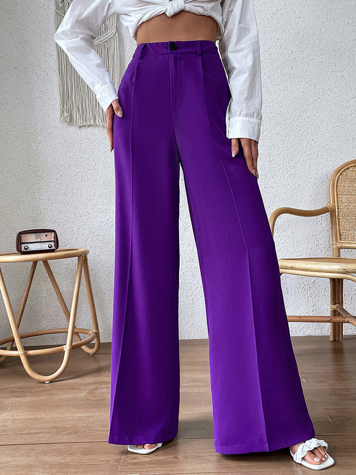 High Waist Wide Leg Pants - Purple / S - Bottoms - Pants - 1 - 2024