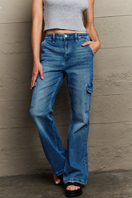 High Waisted Cargo Flare Jeans - Medium / 1(24) - Bottoms - Pants - 1 - 2024